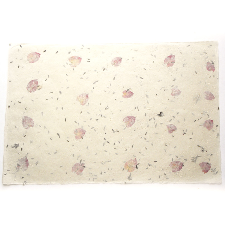 Loktapapier ongeverfd vellen 75 x 50 cm met echte bloemen en planten
