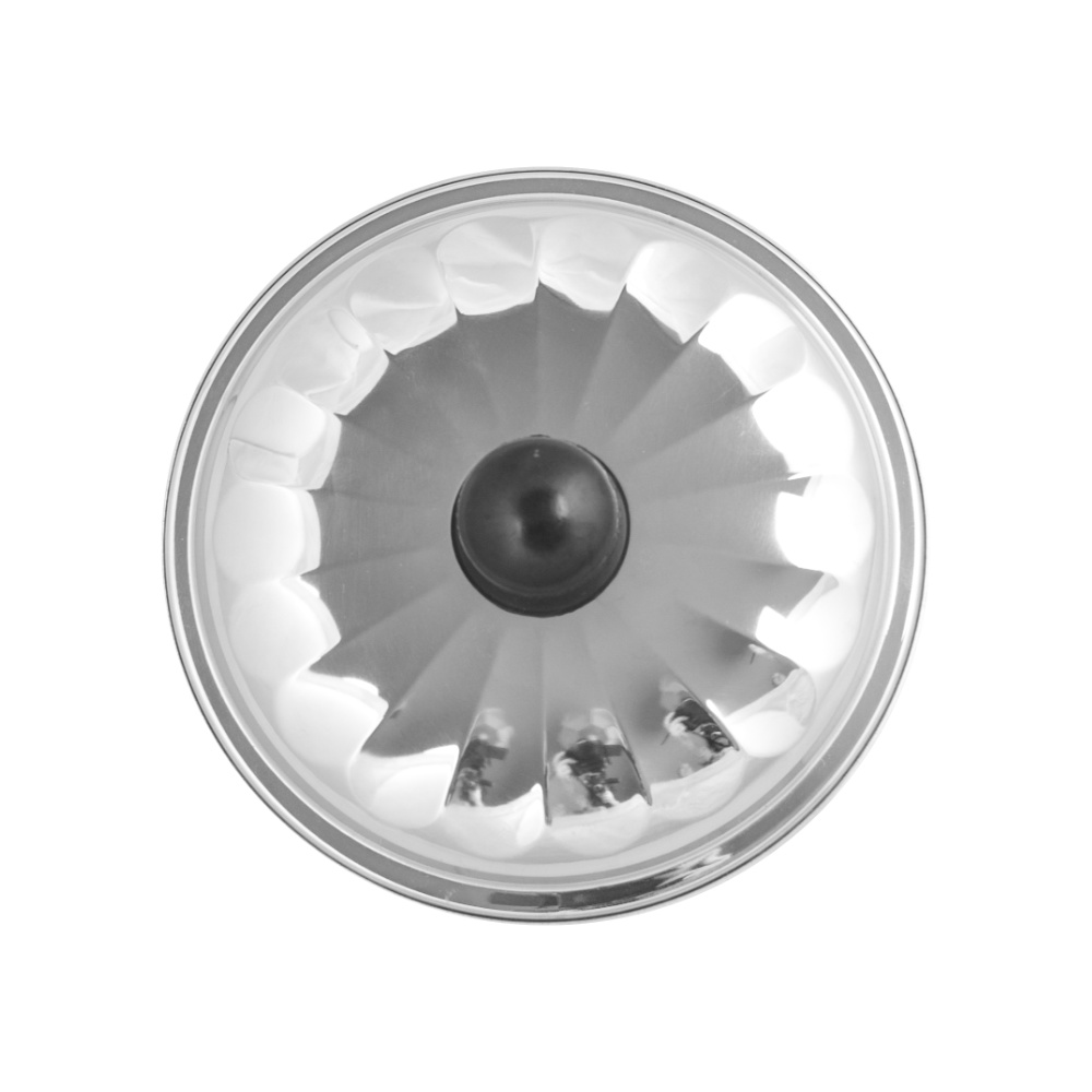 RVS schaal met deksel 'tulband' - 16,5 cm - glanzend