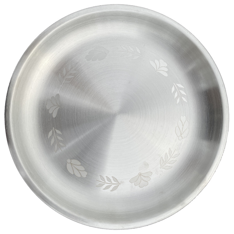 RVS ontbijt- en lunchbord 20 of 22 cm met 'Bonteboer' print