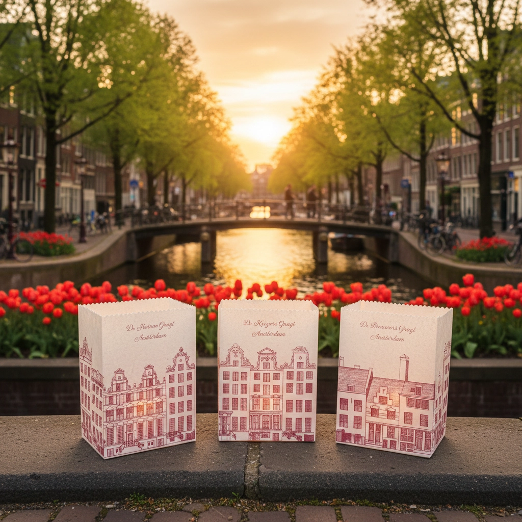 Windlichten Amsterdam Caspar Jacobsz - rode print - gratis verzending in Nederland