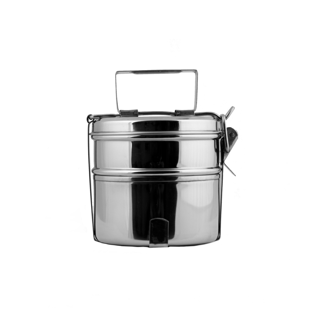 RVS tiffin 2-delig 1-persoons - glanzend gepolijst