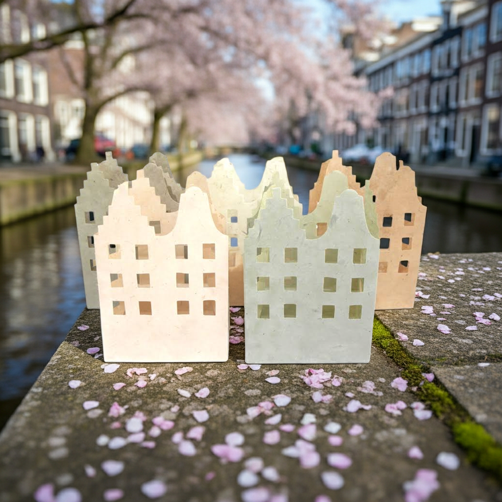 Candlebags grachtenhuizen natuurlijke kleurstof - gratis verzending in Nederland