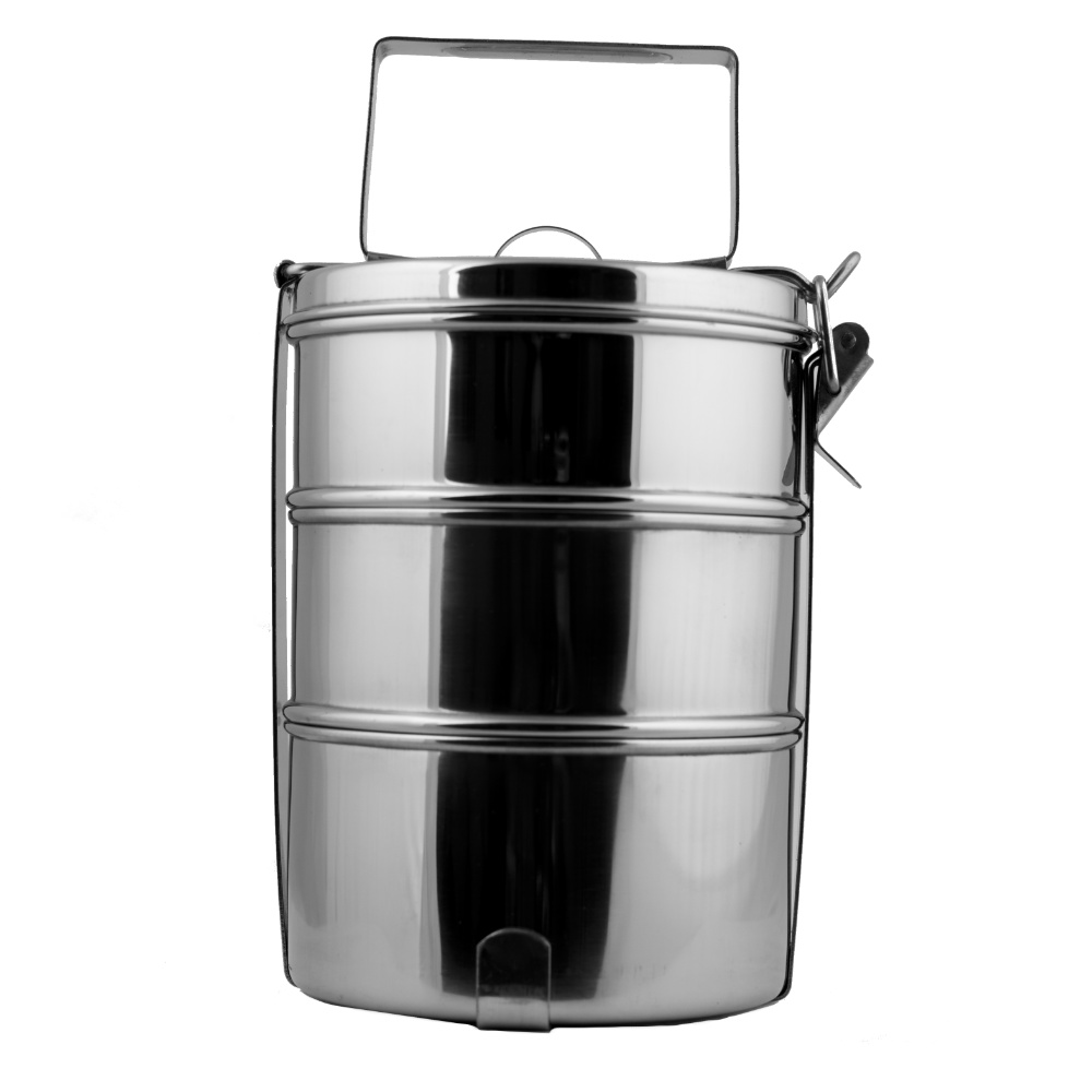 RVS tiffin 3-delig 1-3 persoons - glanzend gepolijst