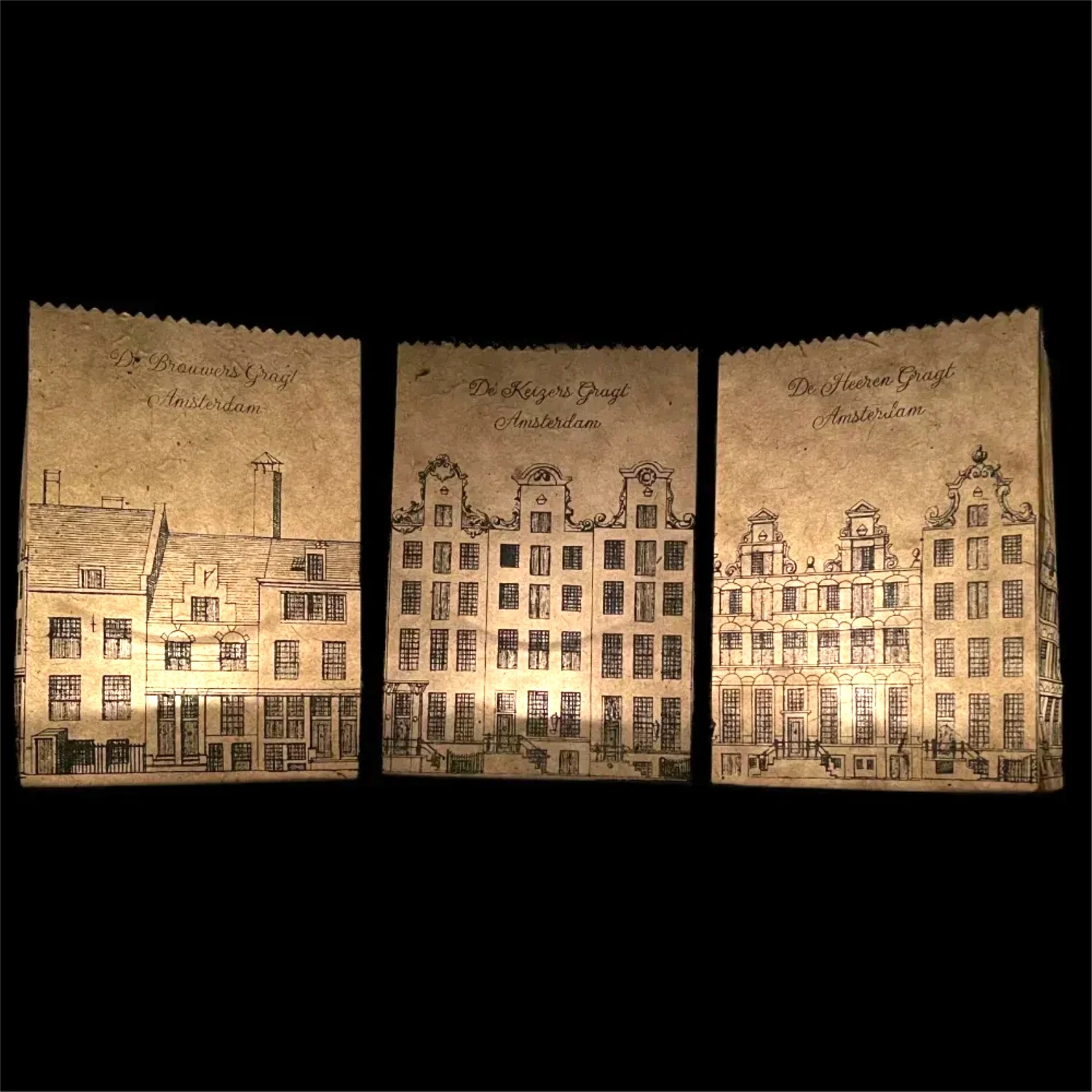 Windlichten Amsterdam Caspar Jacobsz - blauwe print - gratis verzending in Nederland