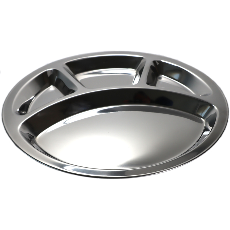 RVS buffetbord met 4 vakken 31 cm - glanzend gepolijst